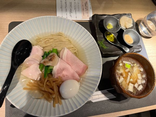 「特製帆立の昆布水つけ麺・白 1,400円、大盛 100円」@Tokyo Style Noodle ほたて日和の写真