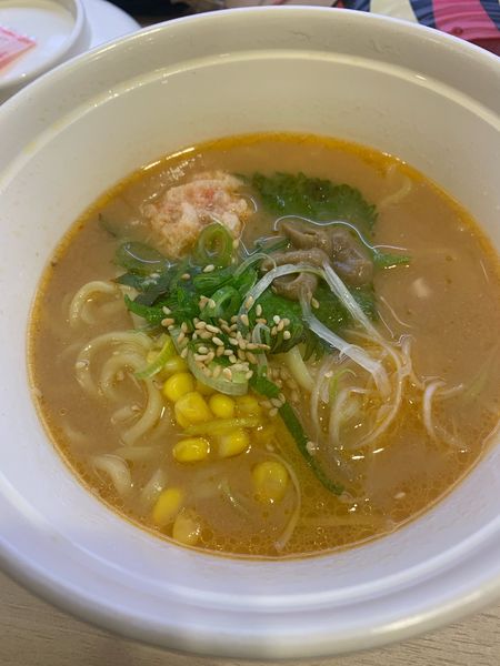 「蟹味噌と北海道味噌の濃厚W味噌ラーメン(札幌みその監修)」@かっぱ寿司 いわき平店の写真