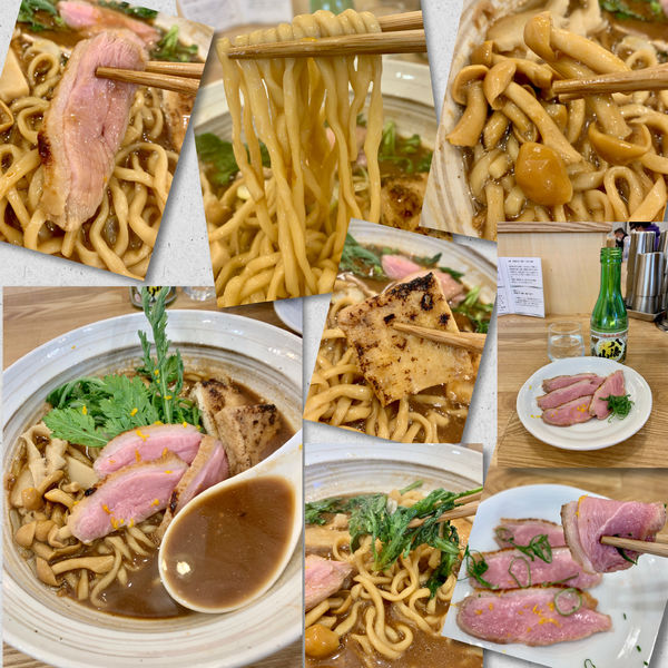 「赤味噌そば1000円＋鴨むね肉＋八海山」@中華そば きなりの写真