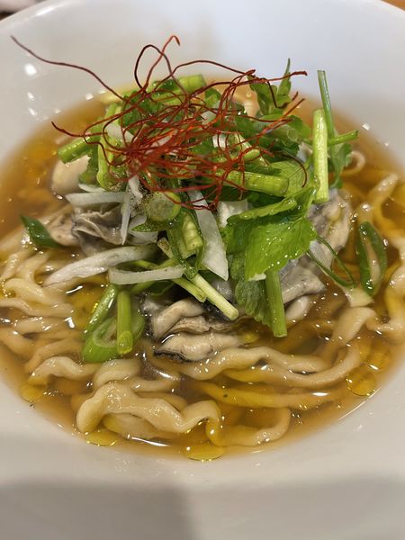 「季節のラーメン　カキ　1500円」@らーめん かねかつの写真