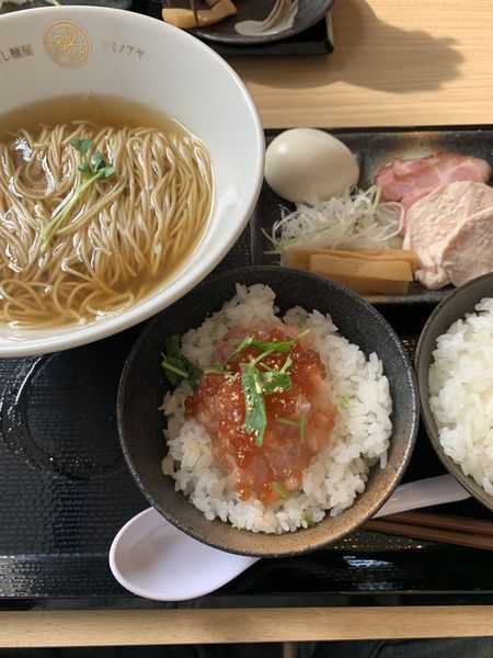 「特製だし麺（塩）＋ミニ【松】セット」@だし麺屋ナミノアヤ 上尾店の写真