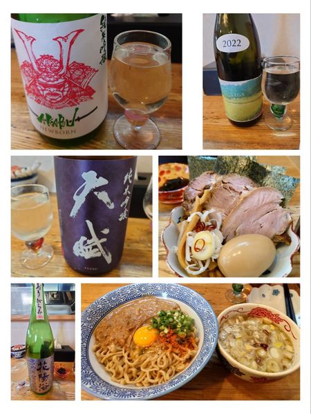 「季節限定 牡蠣味噌かまたまつけそば＋特製+日本酒」@中華そば専門 とんちぼの写真