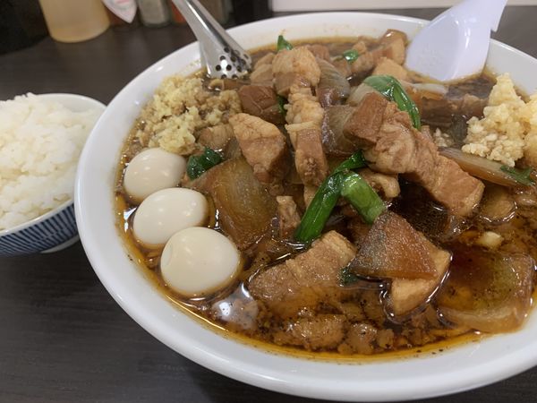 「スタ満ソバ（ニンニクショウガ）＋まさお」@元祖スタミナ満点らーめんすず鬼 狭山ヶ丘分店の写真