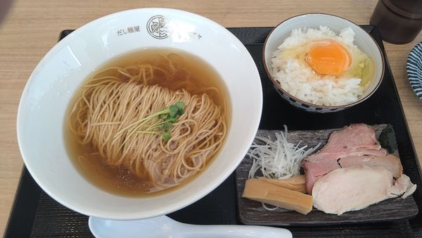「だし麺(塩)¥850+白飯生玉子無料」@だし麺屋ナミノアヤ 上尾店の写真