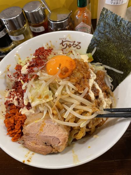 「辛まぜそば」@まぜそば ちゅるるの写真