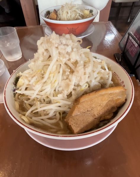 「豚そば 麺大盛り全マシ」@つけめん・豚そば 活龍 牛久店の写真