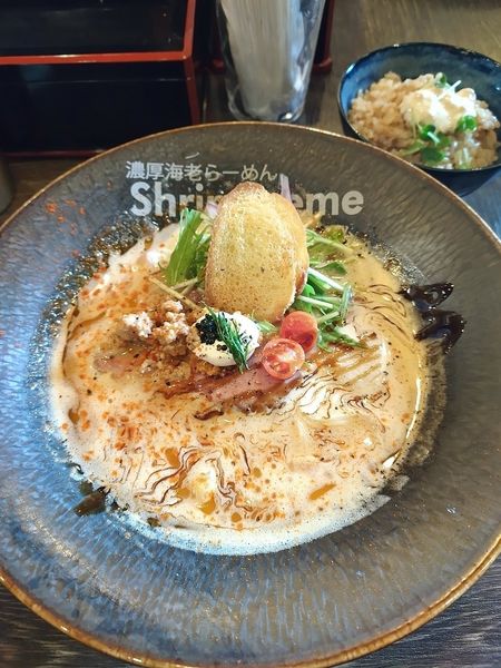 「海老担々麺+海老飯」@濃厚海老らーめん Shrimpremeの写真