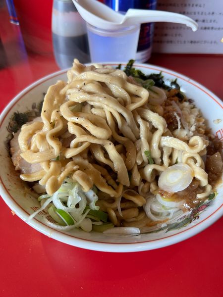 「汁なし豚1枚　全部」@ラーメン英二の写真