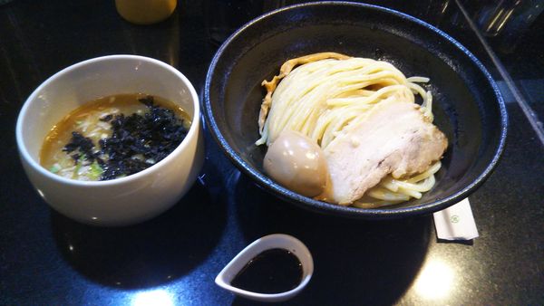 「シコシコ鶏つけ、マー油、味玉」@七福軒の写真