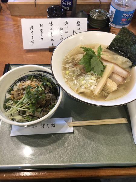 「大海老ワンタンそば　塩」@麺匠 清兵衛 下赤坂店の写真