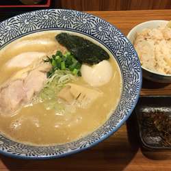 特選濃厚鶏塩そば＋ランチサービス帆立ごはん