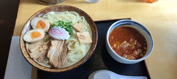 「辛味噌つけ麺」@らぁ麺 武者気 上越店の写真