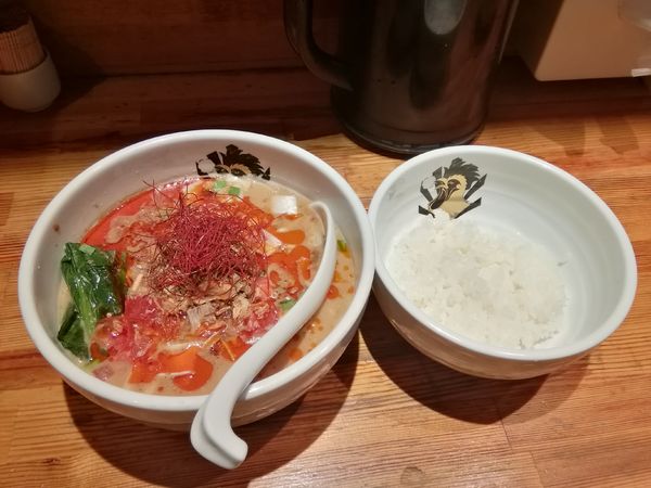 「鴨濃厚担々麺プチライス付き(1100円)」@満鶏軒の写真