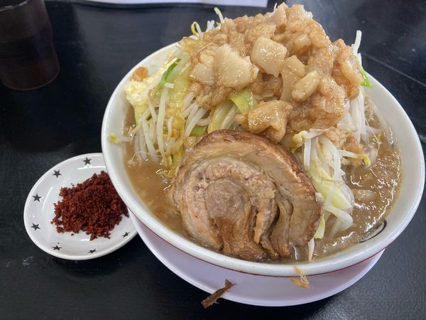 「ラーメン並300g(ニンニクちょいマシ、アブラマシ)¥950」@とんこつラーメン男盛の写真