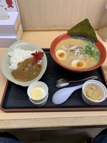 「味噌ラーメン＋カレーセット」@ゆにろーず 流山店の写真