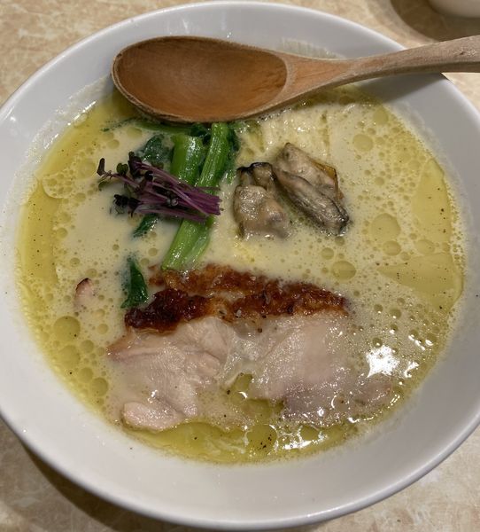「【限定】牡蠣のポタヌードル　１１５０円」@鶏ポタラーメン THANK お茶の水の写真