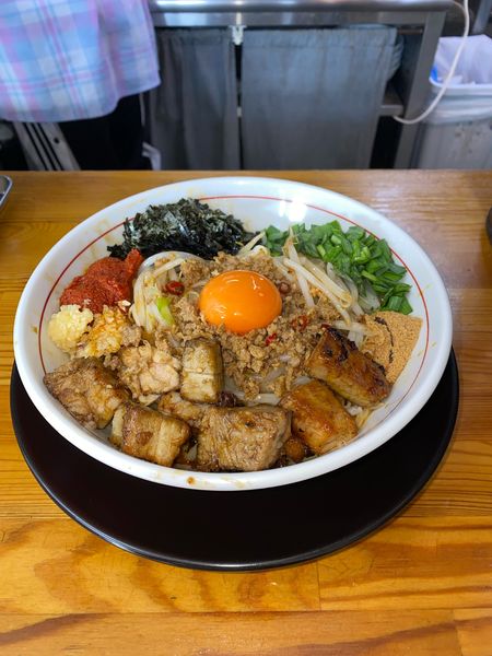 「誤爆まぜそば大盛誤爆玉¥1,400円」@ラーメン・つけ麺 爆王の写真
