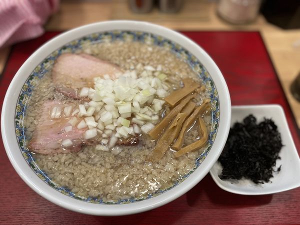 「【限定】背脂煮干中華そば ¥1200 バラ海苔 ¥100」@麺創庵 砂田の写真