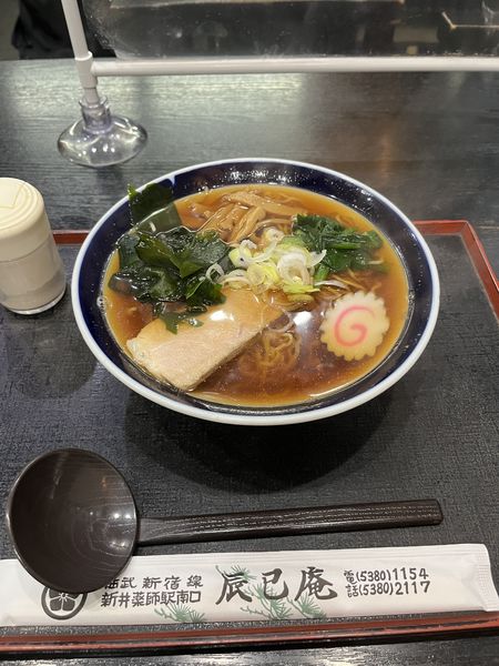 「ラーメン600円」@辰巳庵の写真