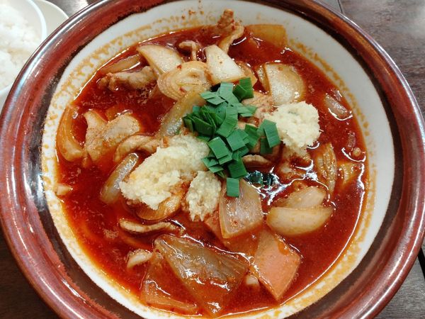 「ウマ辛スタミナ中華そば＋ライス」@濃厚中華そば スタミナ軒の写真