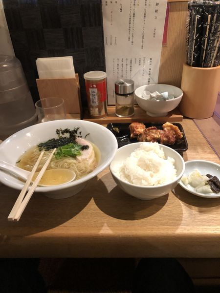 「淡麗塩 霧島鷄唐揚げセット」@明鏡志水の写真