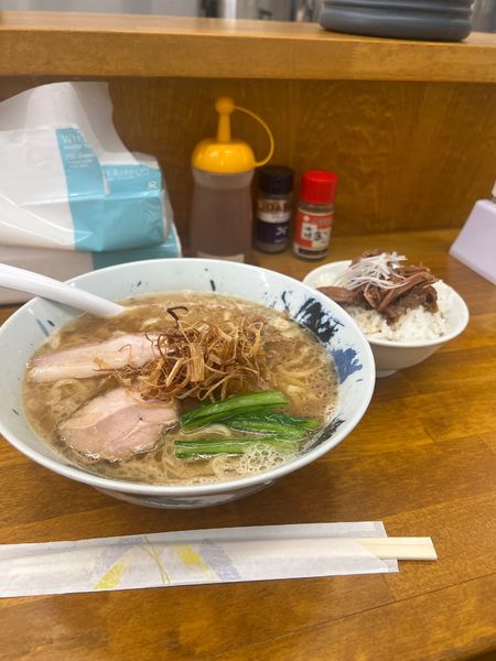 「らーめん鰹850円　豚ごはん200円」@Made in Tokyo らーめん松の写真