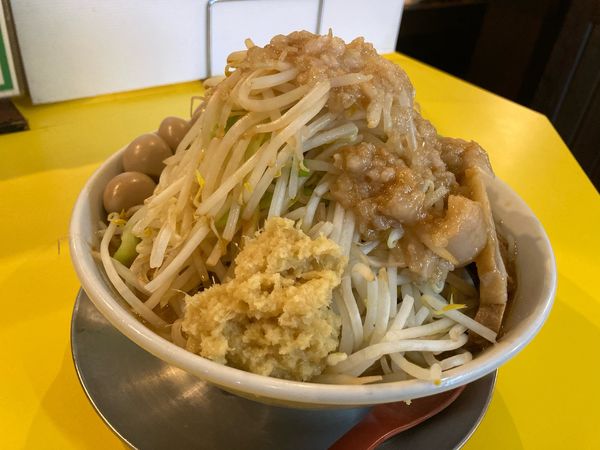 「ラーメン・ウズラ・しょうが、ヤサイ、アブラ、ニンニク」@ラーメン ヒカリの写真