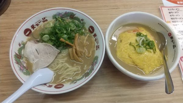 「こってり天津飯定食（こってり）1200円」@天下一品 湖山店の写真