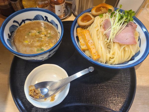 「鶏と魚介のつけ麺+味玉+特盛」@つけ麺 たけもとの写真