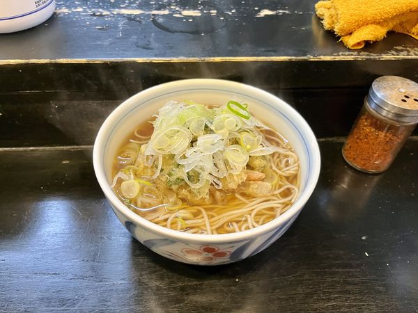 「かき揚げ天そば440円」@きらく蕎麦 小川の写真