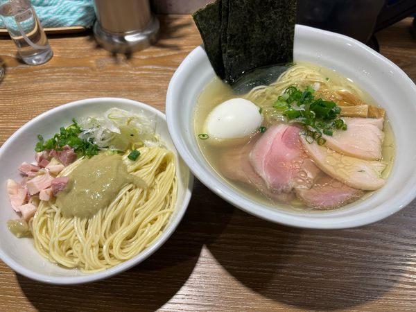 「特製中華そば(塩)＋和え玉(牡蠣)」@中華そば やま福の写真