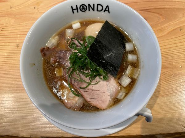 「自家製手揉み らぁめん(¥1,000)_味玉(¥150)」@本田麺業 神田西口駅前店の写真