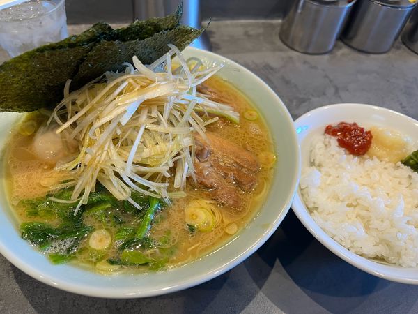 「角煮ラーメン+たまご+ネギ　ライス　¥1,250」@一乃利の写真