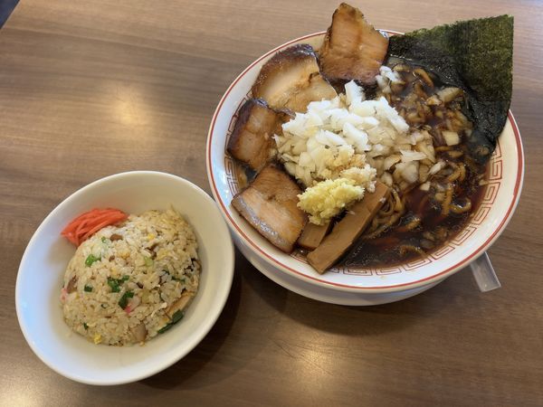 「チャーシューめん＋半チャーハン」@柏 濃麺や 39名の写真