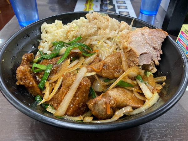 「レバニラ炒め麺（限定）肉1枚」@ラーメン 富次郎 笠間友部店の写真