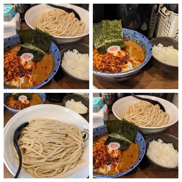 「【限定】みそつけ麺特盛（半ライス付き）」@狼煙 東大宮店の写真