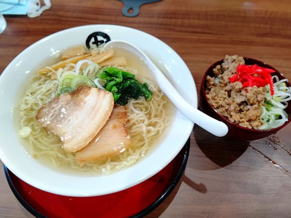 「金の中華そば(並盛・150g・細麺)800円＋肉飯370円」@伊藤商店 玉村店の写真