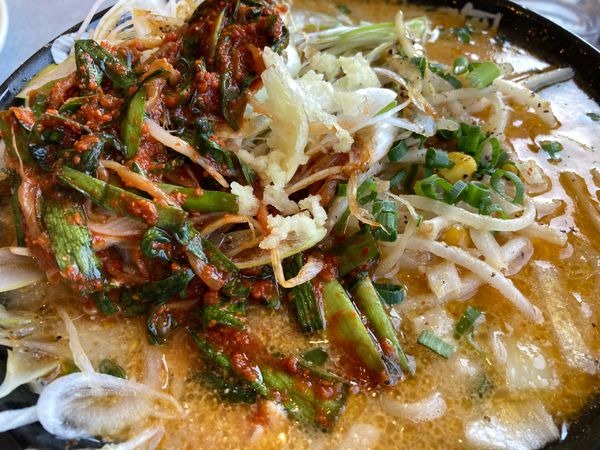 「黄金の味噌ラーメン ダブルエックス+壺ニラシャキネギ+ニンニク」@らあめん花月嵐 ひたちなか高場店の写真