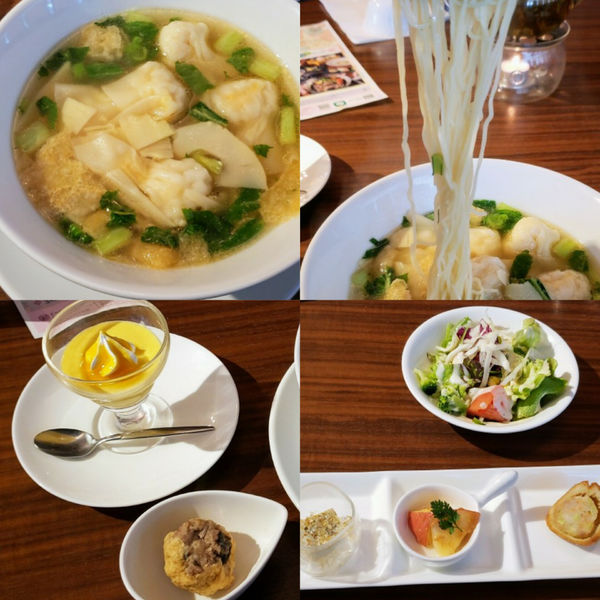 「海老ワンタン麺（前菜3種盛合せ・サラダ・点心・デザート付）」@チャイナテラス五軒の写真