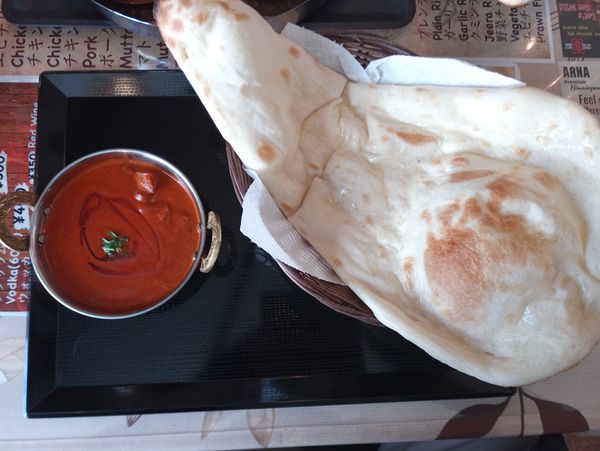 「ポークカレー900円(ナンお替り可能、サラダ、ドリンク)」@カシワアジアンダイニングの写真