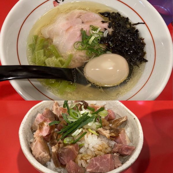 「味玉チャーシュー塩らーめん¥1,050+チャーシューご飯¥200」@らーめん えんやの写真