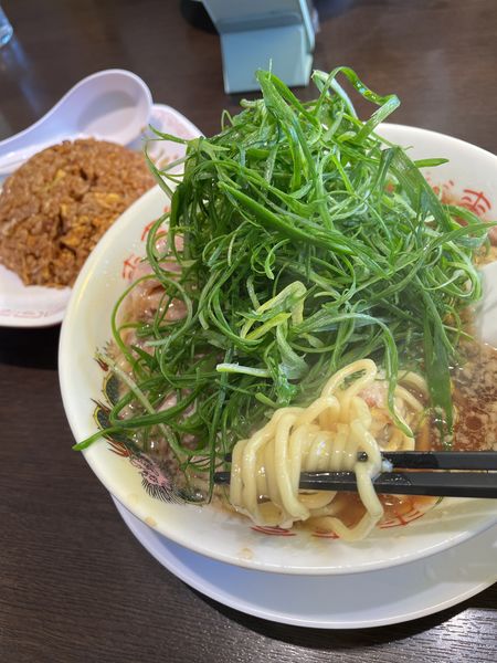 「葱ラーメン　チャーハンセット」@来来亭 木更津店の写真