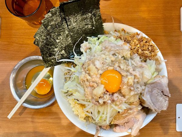 「大ラーメン/汁なし/のり/生卵」@ラーメンBoo Boo太郎。の写真