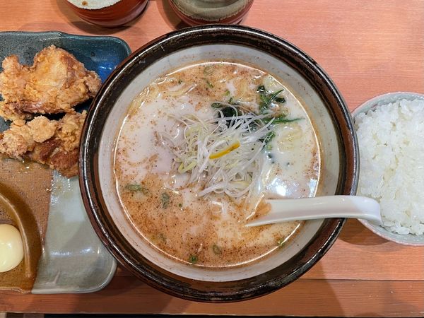 「俺流ランチ（熟成塩・からあげ・半ライス）」@俺流塩らーめん 下北沢店の写真