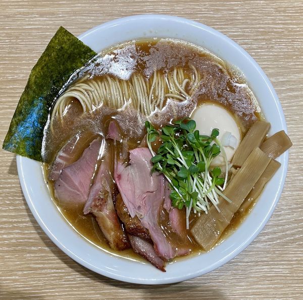 「特製濃厚そば 黒 ＋ 和え玉」@一番だしラーメン しんせんの写真