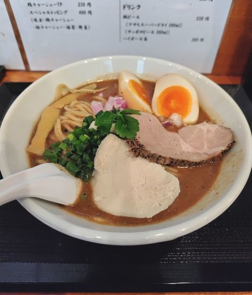 「魚介豚骨らぁ麺(並850円)＋味玉(120円)」@麺処 黒の写真