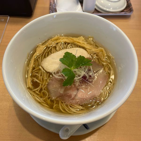 「塩らぁ麺〜ポルチーニ香る〜+訳あり味玉+半チャーハン」@らぁ麺 ふじ田 下妻店の写真