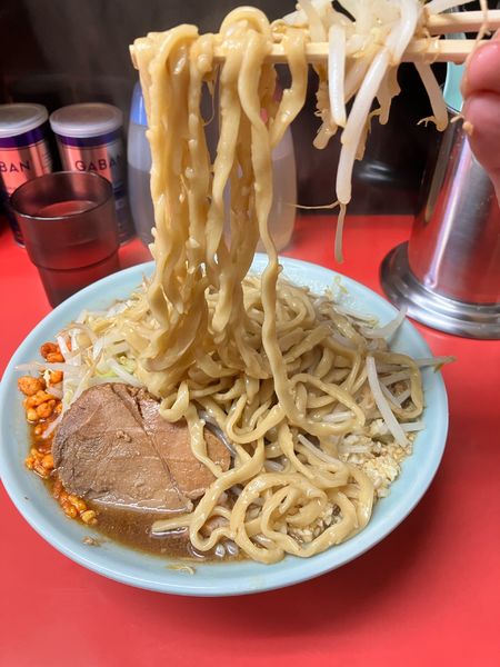 「ラーメン　ニンニクマシアブラマシカラアゲ」@ラーメン悔いなしの写真