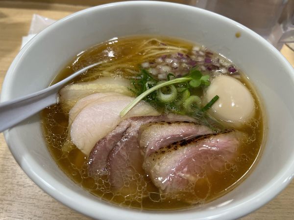 「比内地鶏と鴨の貝そば」@貝麺みかわの写真