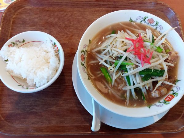 「豚とろラーメン750円、小ライス165円」@餃子の王将 柏松ヶ崎店の写真